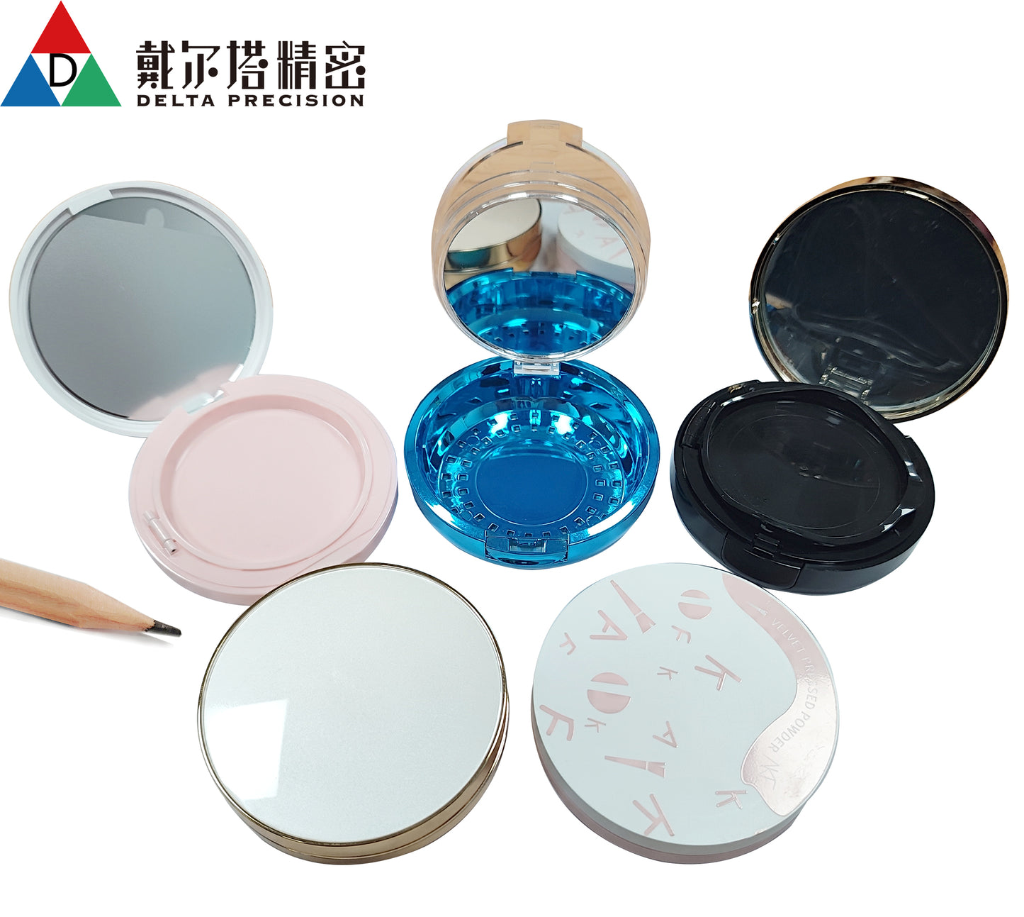 Customized precision injection molding cosmetic powder box from Delta precision