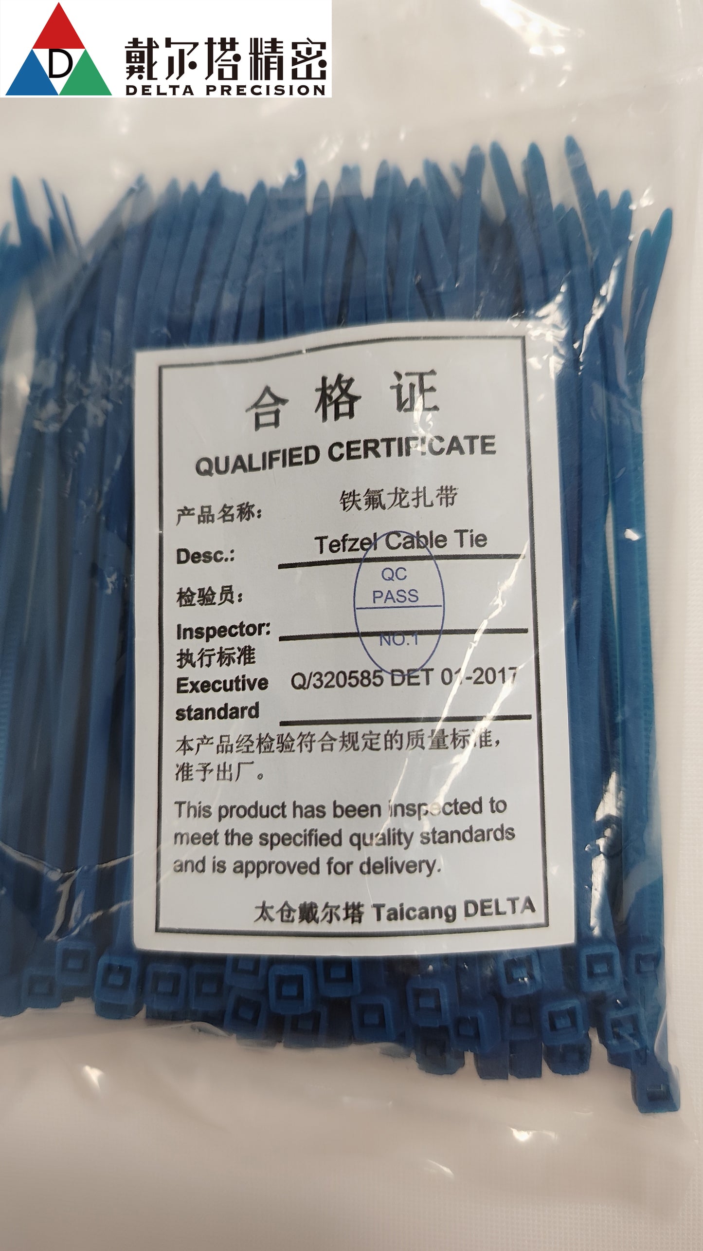 Delta High-Low Temp Tefzel Cable Tie black 4.13 in (2.5 x 105mm) 1000/PKG NEW