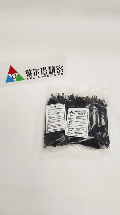 Delta High-Low Temp Tefzel Cable Tie black 4.13 in (2.5mm x 105mm) 1000/PKG NEW
