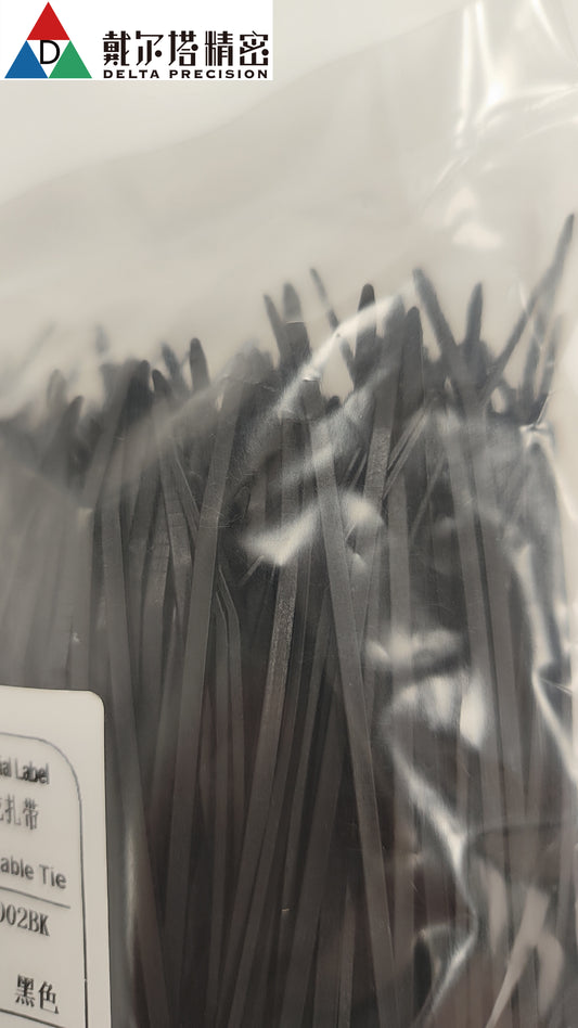 Delta High-Low Temp Tefzel Cable Tie black 4.13 in (2.5mm x 105mm) 1000/PKG NEW