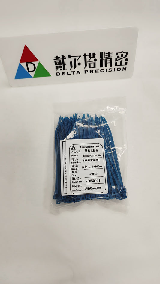 Delta High-LowTemp Tefzel Cable Tie blue 4.13 in (2.5mm x 105mm) 1000/PKG NEW