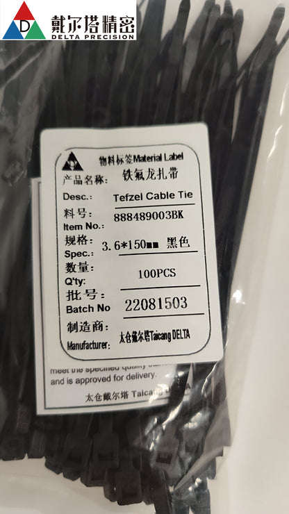 Delta High / Low Temp  Tefzel Cable Tie  ETFE 5.91 inch(3.6 x 150mm）500PKG/NEW