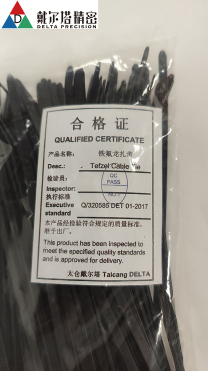 Delta High / Low Temp  Tefzel Cable Tie  ETFE 5.91 inch(3.6 x 150mm）500PKG/NEW
