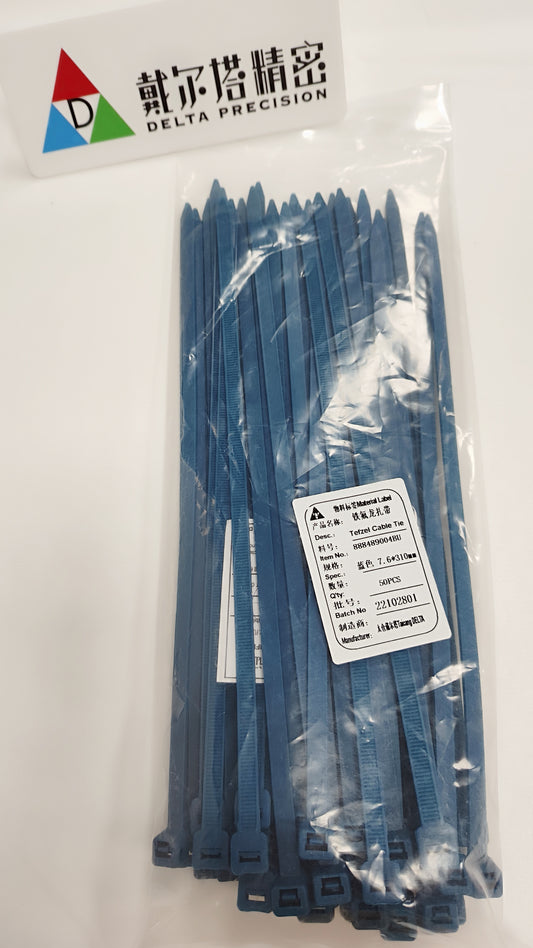 Delta Low Temp Tefzel Cable Tie blue ETFE 12.2 in (7.6mm x 310mm) 100/PKG NEW